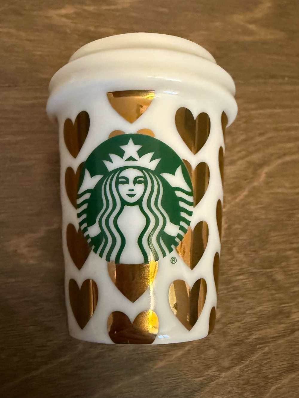 Vintage 2015 Starbucks 2015 Holiday Golden Hearts Cup Ornament